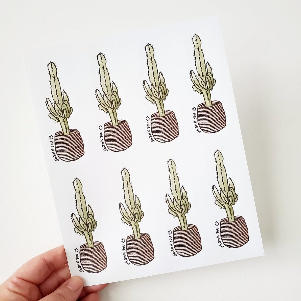LB027 Cactus Plant Thank You Stickers [Price Firm] - Picture 5 of 8